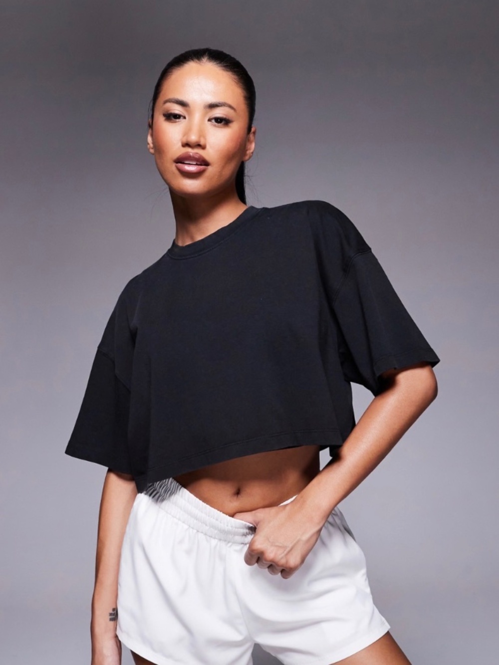 Women’s Black ASOS Cropped T-shirt